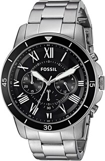 Foto 1 | Foto 1 | Reloj Fossil Hombre Grant Fs5236 Caja Redonda 44mm Diámetro Acero Inoxidable Cierre Desplegable Movimiento Cuarzo Dial Negro