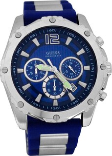 Foto 2 | Foto 2 | Reloj Guess Hombre Classic W0167g3 Caja Redonda 47mm Diámetro Acero Inoxidable Cierre Hebilla Movimiento Cuarzo Dial Azul