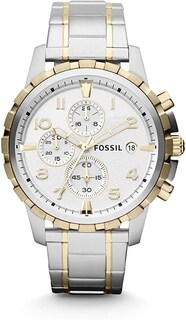 Foto 1 | Foto 1 | Reloj Fossil Hombre Dean Fs4795 Caja Redonda 45mm Diámetro Acero Inoxidable Cierre Desplegable Movimiento Cuarzo Dial Blanco