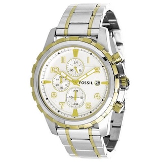 Foto 2 | Foto 2 | Reloj Fossil Hombre Dean Fs4795 Caja Redonda 45mm Diámetro Acero Inoxidable Cierre Desplegable Movimiento Cuarzo Dial Blanco
