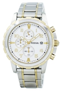 Foto 5 | Foto 5 | Reloj Fossil Hombre Dean Fs4795 Caja Redonda 45mm Diámetro Acero Inoxidable Cierre Desplegable Movimiento Cuarzo Dial Blanco