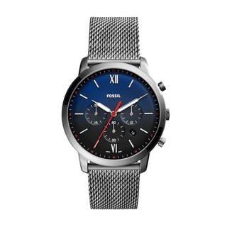 Foto 1 | Foto 1 | Reloj Fossil Hombre Neutra Fs5383 Caja Redonda 44mm Diámetro Acero Inoxidable Cierre Deslizante Movimiento Cuarzo Dial Azul
