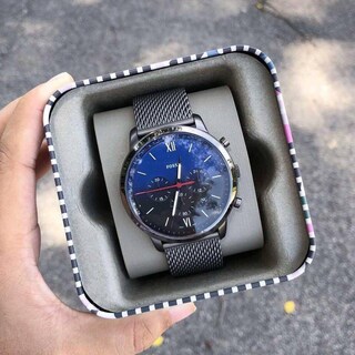 Foto 7 | Foto 7 | Reloj Fossil Hombre Neutra Fs5383 Caja Redonda 44mm Diámetro Acero Inoxidable Cierre Deslizante Movimiento Cuarzo Dial Azul