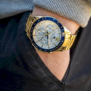 Foto 4 | Foto 4 | Reloj Tommy Hilfiger Hombre Luke 1791121 Caja Redonda 48mm Diámetro Acero Inoxidable Cierre Desplegable Movimiento Cuarzo