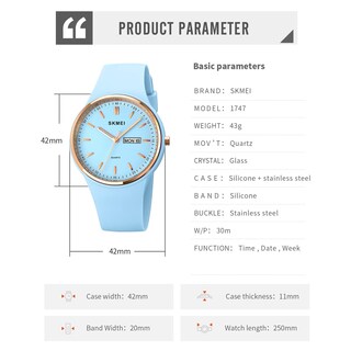 Foto 6 | Foto 6 | Venta Internacional - Reloj Skmei L1747 Para Mujer, Correa De Silicona, Cuarzo, Analógico