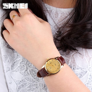 Foto 5 | Foto 5 | Venta Internacional - Reloj Skmei Con Correa De Cuero Marrón Para Mujer, A La Moda, Impermeable