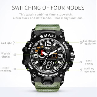 Foto 4 | Foto 4 | Venta Internacional - Reloj Koodea Koodea1545d Para Hombre, 50 M, Resistente Al Agua, Doble Pantalla