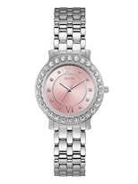Reloj Guess U1062L2 de acero inoxidable con cristal rosa y tono plateado -  Venta Internacional