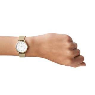 Foto 5 | Foto 5 | Reloj Skagen Signatur Lille De Acero Inoxidable Dorado Con Dos Manecillas - Venta Internacional.