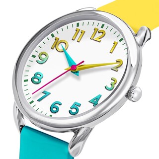 Foto 3 | Foto 3 | Reloj Bisley Para Mujer, Correa De Silicona Amarilla/azul, Funda De 38 Mm - Venta Internacional.