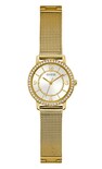 Reloj Guess Para Mujer En Tono Dorado Con Esfera Blanca, Caja De 28 Mm Y 100 M De Ancho - Venta Internacional.