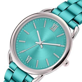 Foto 4 | Foto 4 | Reloj Bisley, Pulsera De Metal Verde Para Mujer, Esfera Romana, 36 Mm - Venta Internacional.