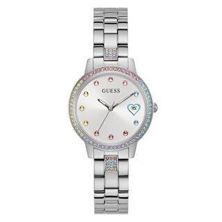 Foto 1 | Foto 1 | Pulsera Watch Guess Para Mujer, Tono Plateado, 34 Mm, Esfera Blanca - Venta Internacional.