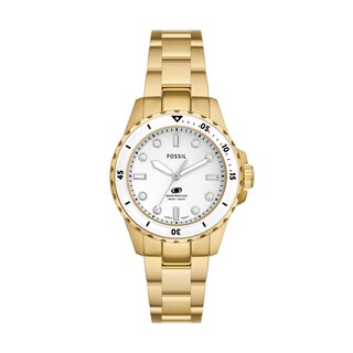 Foto 1 | Foto 1 | Reloj Fossil Dive Blue Para Mujer De Acero Inoxidable Dorado Es5350 - Venta Internacional.