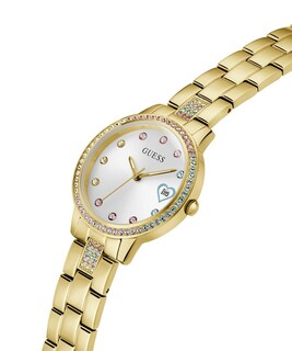 Foto 2 | Foto 2 | Pulsera Watch Guess Para Mujer En Tono Dorado De 34 Mm Con Esfera Blanca - Venta Internacional.