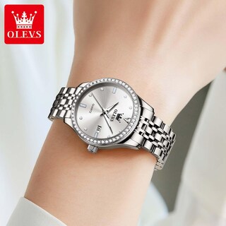 Foto 4 | Foto 4 | Reloj Olevs Classic Para Mujer De Acero Inoxidable Con Diamante Plateado - Venta Internacional.