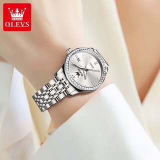 Foto 7 | Foto 7 | Reloj Olevs Classic Para Mujer De Acero Inoxidable Con Diamante Plateado - Venta Internacional.