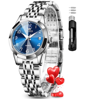 Foto 1 | Foto 1 | Reloj Olevs Vestido De Moda Azul Diamond Para Mujer, Impermeable - Venta Internacional.