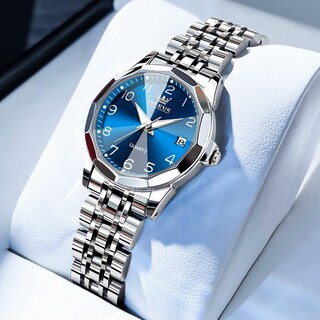 Foto 2 | Foto 2 | Reloj Olevs Vestido De Moda Azul Diamond Para Mujer, Impermeable - Venta Internacional.