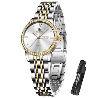 Foto 1 | Foto 1 | Reloj Olevs Small De Acero Inoxidable Con Forma De Diamante Para Mujer - Venta Internacional.