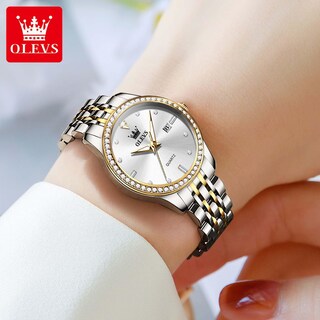 Foto 2 | Foto 2 | Reloj Olevs Small De Acero Inoxidable Con Forma De Diamante Para Mujer - Venta Internacional.