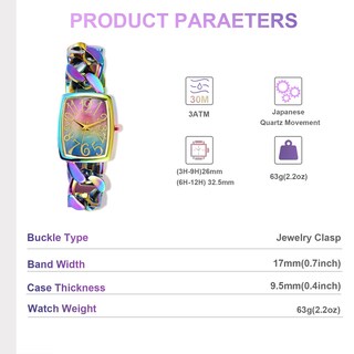 Foto 2 | Foto 2 | Reloj Bisley Rainbow Chain Brazalete Rectangular De 26 X 32,5 Mm - Venta Internacional.