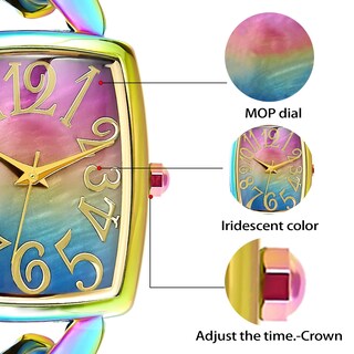 Foto 3 | Foto 3 | Reloj Bisley Rainbow Chain Brazalete Rectangular De 26 X 32,5 Mm - Venta Internacional.