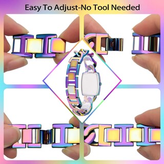 Foto 4 | Foto 4 | Reloj Bisley Rainbow Chain Brazalete Rectangular De 26 X 32,5 Mm - Venta Internacional.