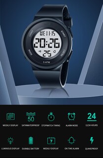 Foto 3 | Foto 3 | Reloj digital deportivo LED impermeable para mujer Senrud Fashion 5 ATM - Venta Internacional