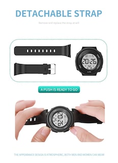 Foto 5 | Foto 5 | Reloj digital deportivo LED impermeable para mujer Senrud Fashion 5 ATM - Venta Internacional