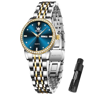Foto 1 | Foto 1 | Reloj Olevs de Acero Inoxidable Impermeable con Esfera de Diamante Azul para Mujer - Venta Internacional
