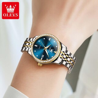 Foto 4 | Foto 4 | Reloj Olevs de Acero Inoxidable Impermeable con Esfera de Diamante Azul para Mujer - Venta Internacional