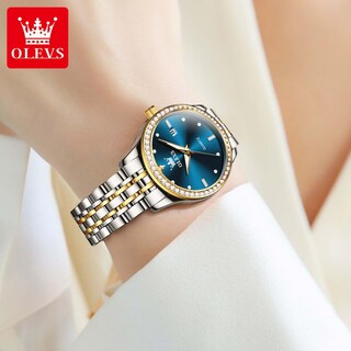 Foto 7 | Foto 7 | Reloj Olevs de Acero Inoxidable Impermeable con Esfera de Diamante Azul para Mujer - Venta Internacional