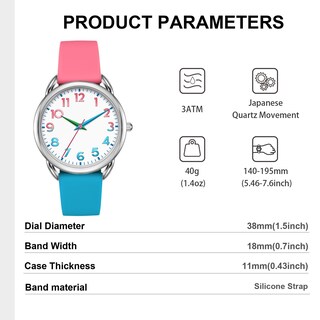 Foto 4 | Foto 4 | Reloj Bisley de Silicona Rosa y Azul 38mm para Mujer - Venta Internacional