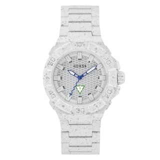 Foto 1 | Foto 1 | Reloj Guess, Tamaño Mediano, 42 Mm, Correa Blanca, Esfera Blanca, Resistente Al Agua - Venta Internacional.