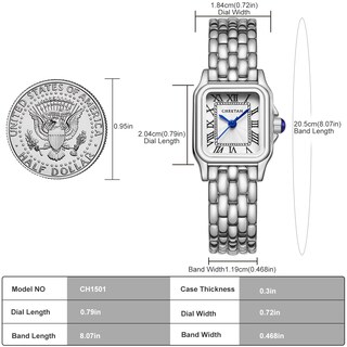 Foto 5 | Foto 5 | Reloj Cheetah Silver Para Mujer Con Pulsera Vintage Y Caja Rectangular - Venta Internacional.