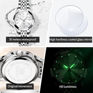 Foto 4 | Foto 4 | Reloj Olevs De Acero Inoxidable Plateado Para Mujer Con Fecha De Diamante - Venta Internacional.