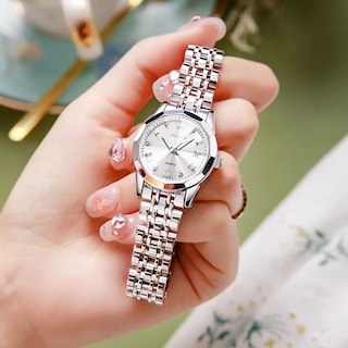Foto 5 | Foto 5 | Reloj Olevs De Acero Inoxidable Plateado Para Mujer Con Fecha De Diamante - Venta Internacional.