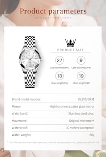Foto 6 | Foto 6 | Reloj Olevs De Acero Inoxidable Plateado Para Mujer Con Fecha De Diamante - Venta Internacional.