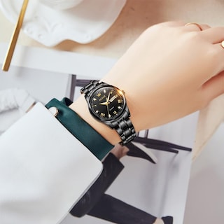 Foto 6 | Foto 6 | Reloj Olevs Business Dress Diamond Para Mujer, Conjunto De Acero Inoxidable Negro - Venta Internacional.