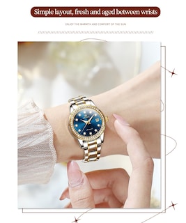 Foto 4 | Foto 4 | Reloj Olevs Para Mujer Mecánico Automático Con Forma De Diamante Bicolor - Venta Internacional.