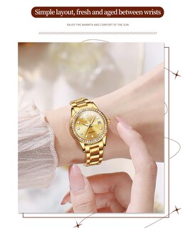 Foto 4 | Foto 4 | Reloj Olevs Para Mujer Mecánico Automático Con Forma De Diamante Bicolor - Venta Internacional.