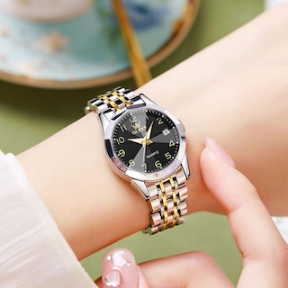 Foto 5 | Foto 5 | Reloj Olevs Para Mujer, Acero Inoxidable, Dorado Y Plateado, Resistente Al Agua - Venta Internacional.