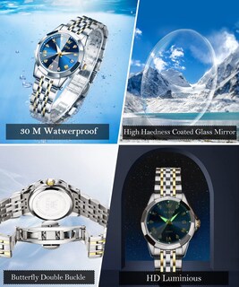 Foto 4 | Foto 4 | Reloj Olevs De Acero Inoxidable Plateado Para Mujer Con Fecha De Diamante - Venta Internacional.