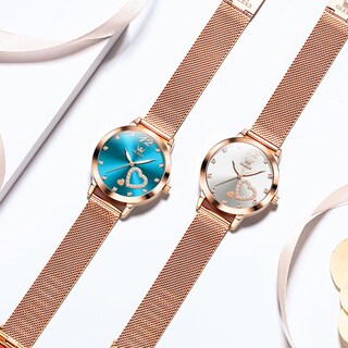 Foto 2 | Foto 2 | Set de Reloj + Pulsera Olevs Dorado Rosa Minimalista para Mujer - Venta Internacional