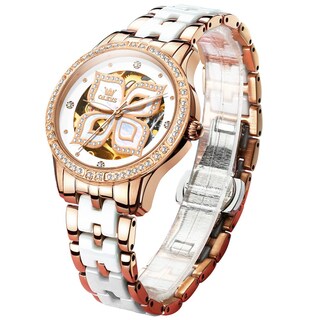 Foto 1 | Foto 1 | Reloj Olevs Lucky Four Leaf Clover de Cerámica Blanca para Mujer - Venta Internacional