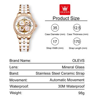 Foto 6 | Foto 6 | Reloj Olevs Lucky Four Leaf Clover de Cerámica Blanca para Mujer - Venta Internacional