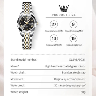 Foto 6 | Foto 6 | Reloj Olevs Dainty Two Tone Impermeable para Mujer - Venta Internacional