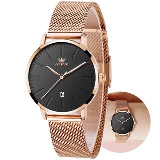 Foto 1 | Foto 1 | Reloj Olevs para Mujer Acero Inoxidable Dorado Rosa Impermeable - Venta Internacional