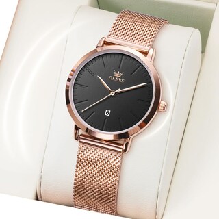 Foto 3 | Foto 3 | Reloj Olevs para Mujer Acero Inoxidable Dorado Rosa Impermeable - Venta Internacional